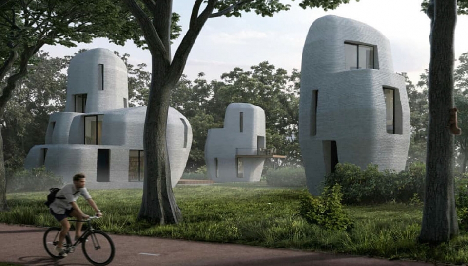 네덜란드 아인트호벤에 조성된 '3D 프린팅 주택'. (구글 이미지 제공)