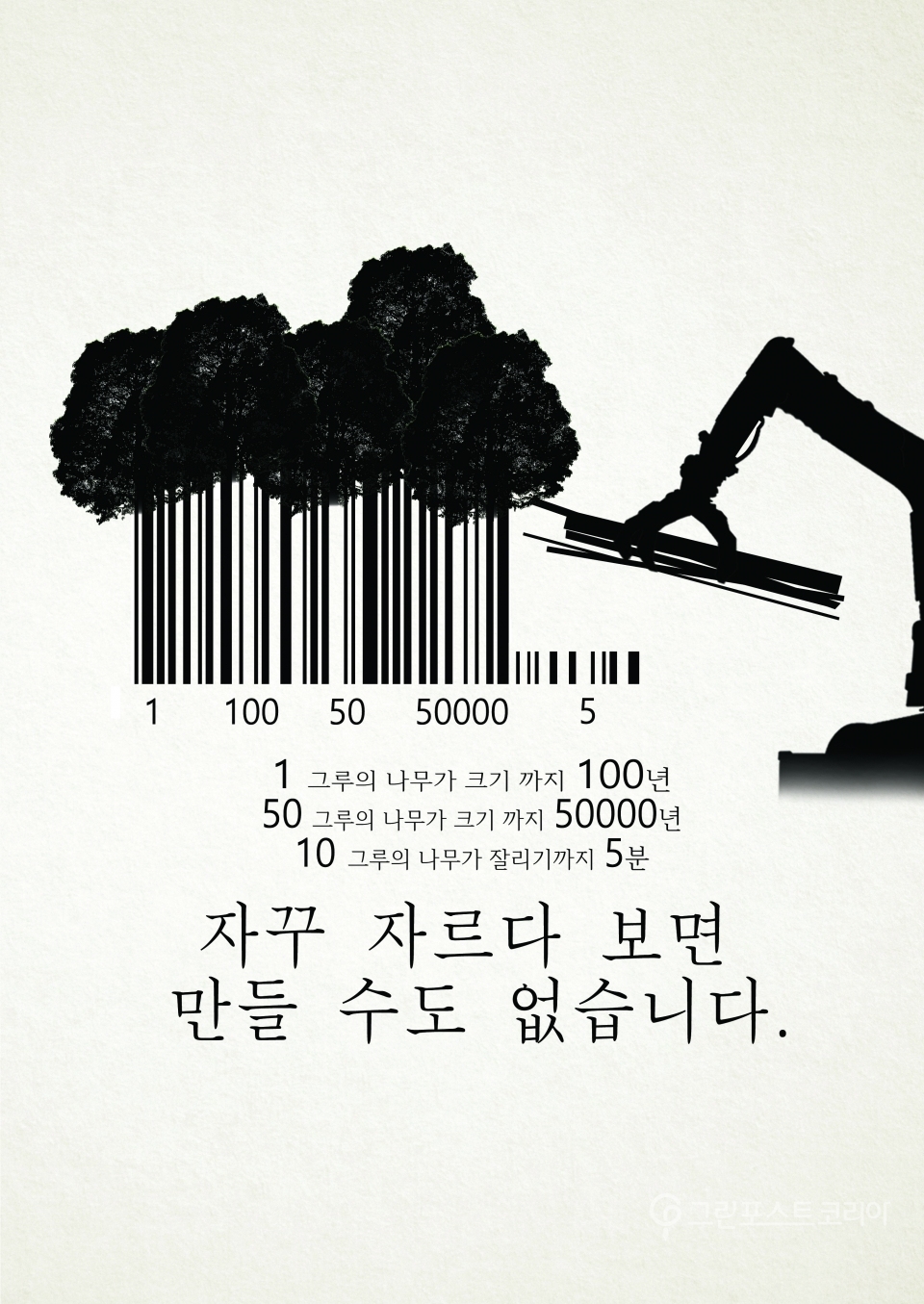 포스터·일러스트레이션 청소년부 대상 '임예림, 사리지는 숲'.2018.7.23/그린포스트코리아