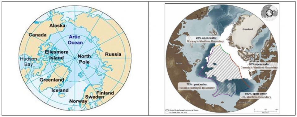 북극 빙하 면적은 1984년 186만㎢에서 2016년 11만㎢까지 줄었다.(해수부 제공)2018.10.3/그린포스트코리아