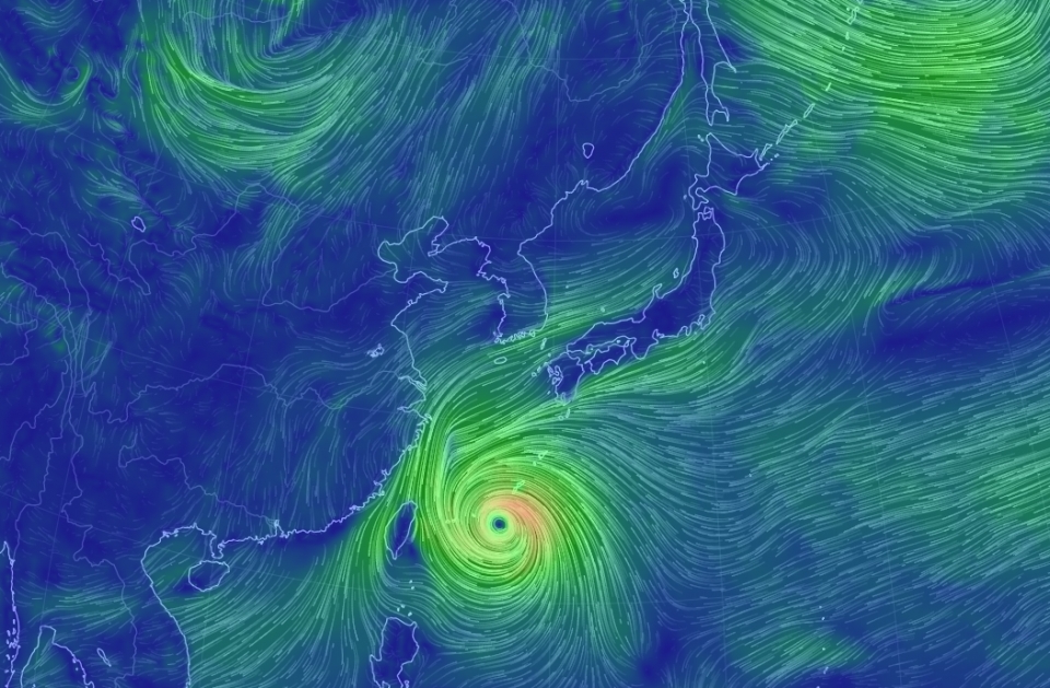 3일 오후 5시 기준 제25호 태풍 '콩레이' 위치. (어스널스쿨 제공)