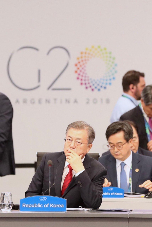 G20 정상회의 참석차 아르헨티나를 방문 중인 문재인 대통령이. (청와대 트위터)