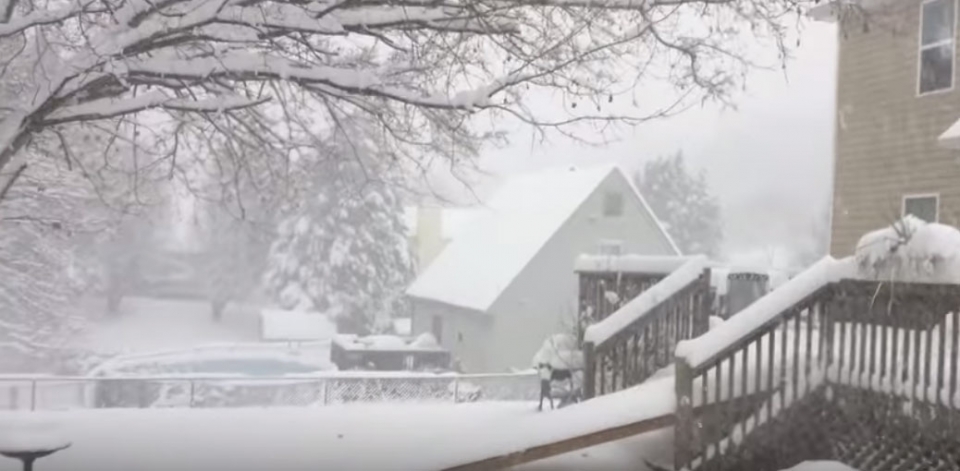 노스캐롤라이나를 강타한 눈폭풍 '디에고'(사진='WINSTON-SALEM' 유튜브 페이지)