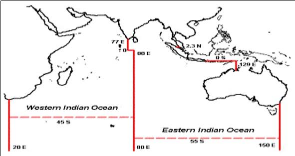 인도양 및 그 인접수역. (해양수산부 제공)