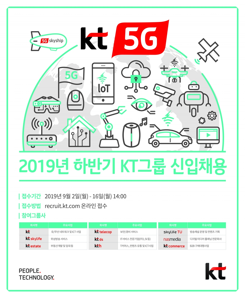 KT 2019년 하반기 정기공채 알림 포스터.(KT 제공) 2019.8.13/그린포스트코리아