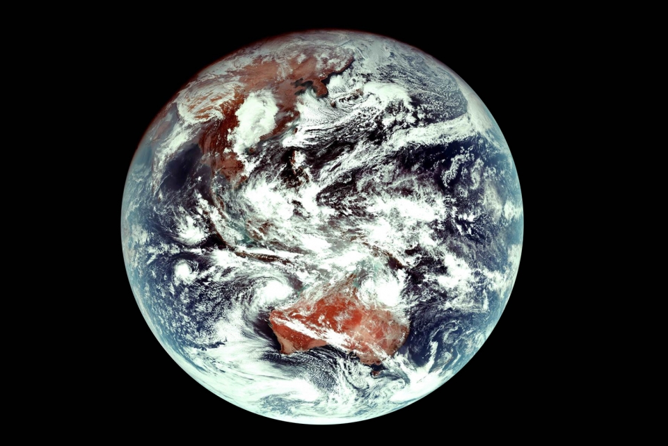 대한민국 기상위성 천리안위성 2A호가 26일 촬영한 지구. (기상청 제공)
