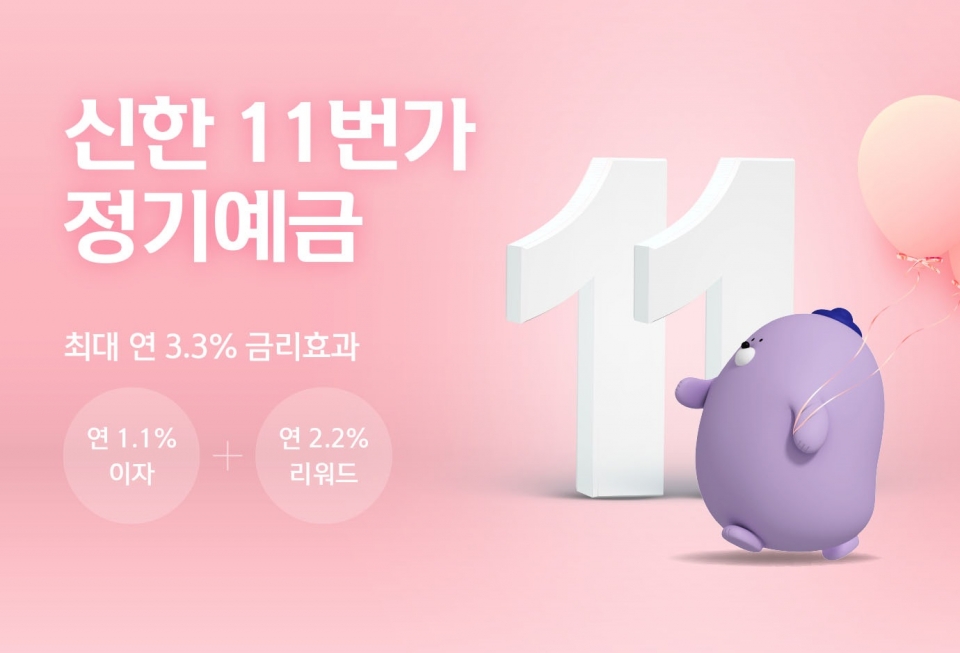 신한카드가 신한은행,11번가와 함께 최고 연 3.3% 우대금리를 적용하는 예금을 출시했다.(신한카드 제공)/그린포스트코리아