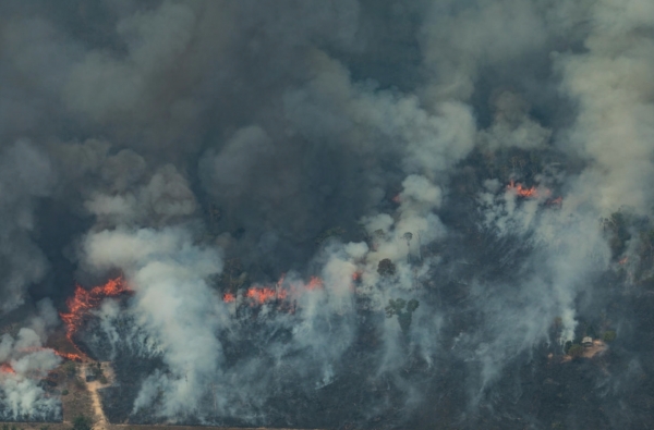불타는 아마존 열대우림. (사진 그린피스 빅터 모리야마)