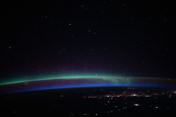 ISS에 포착된 오로라 모습(NASA제공)/그린포스트코리아