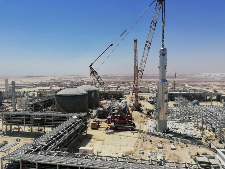 대림산업이 설치 완료한 사우디 마덴 암모니아 공장의 이산화탄소 제거 시설. (대림산업 제공)/그린포스트코리아