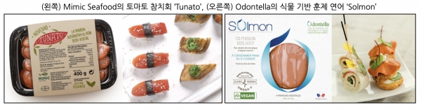 토마토로 만든 참치와 조류, 완두콩 단백질로 만든 연어 (KOTRA 해외시장 뉴스 제공)/그린포스트코리아
