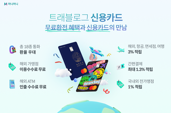하나카드는 해외여행 대표 체크카드로 자리잡은 트래블로그 체크카드를 한 단계 업그레이드한 ‘트래블로그 신용카드’를 출시한다.(하나카드 제공)/그린포스트코리아