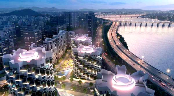 삼성물산의 한남4구역 사업 래미안 더글로우즈 한남의 조감도./삼성물산 제공