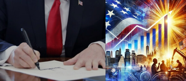 도널드 트럼프 제 47대 미국 대통령이 취임 첫날 행정명령서에 서명하고 있다.(왼쪽) /백악관홈페이지