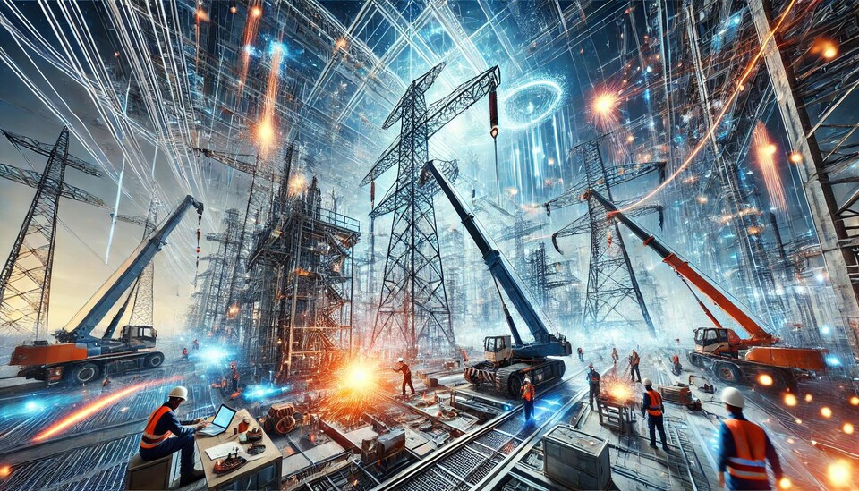 전력망확충법이 19일 국회 산업통상자원중소벤처기업위원회를 통과하면서 첨단산업에 필요한 전력을 송배전할 수 있는 전력망 구축이 빠르게 이뤄질 전망이다./챗GPT 제공