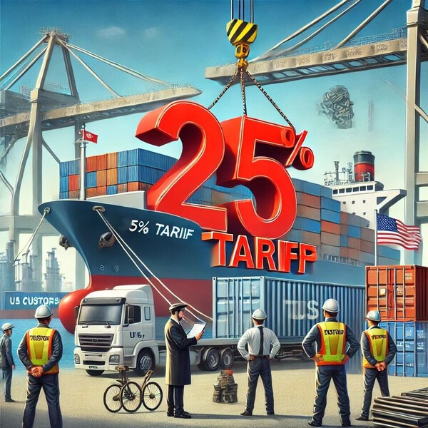 미국이 4일(현지시간) 캐나다, 멕시코 제품에 25%, 중국산에 추가 10% 관세를 부과해, 무역전쟁이 현실화되고 있다./인공지능 이미지