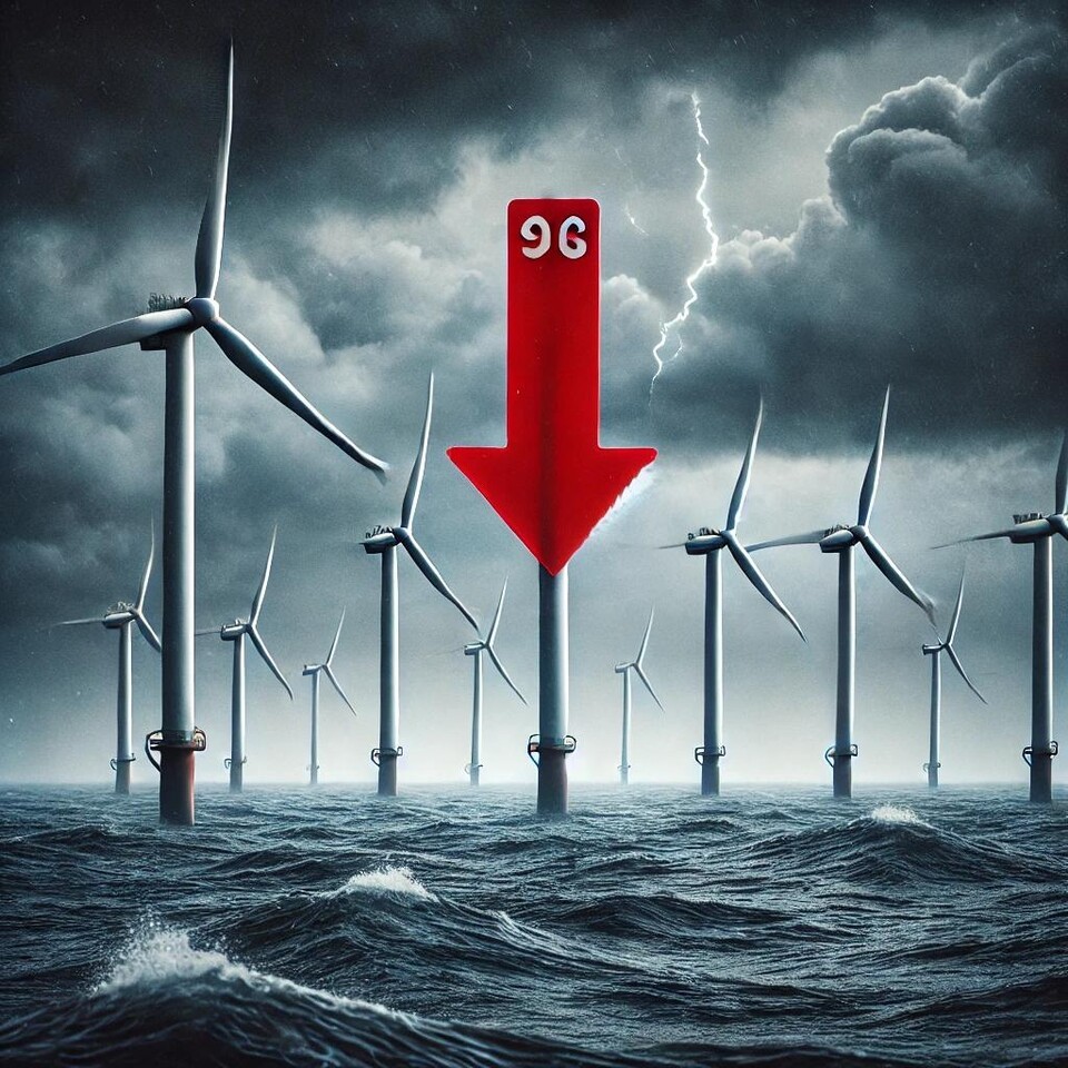 트럼프 미국 대통령이 풍력발전에 반대하는 정책을 취임 첫날부터 발표하며 국내 기업도 영향을 받고 있다./챗GPT 제공