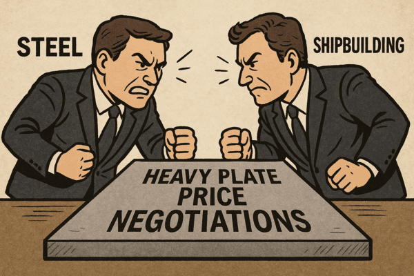 철강업계와 조선업계 사이에서 펼쳐진 후판 가격 협상이 9개월간의 치열한 격전 끝에 조선업계의 승리로 마무리됐다. /사진=인공지능 이미지