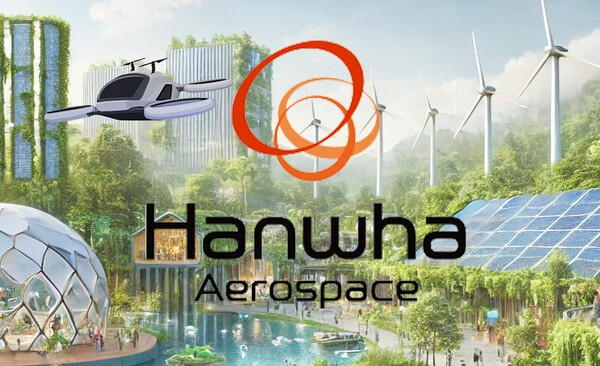 한화에어로스페이스가 친환경 모빌리티 사업에 대한 적극적인 투자 확대를 통해 기후변화 대응과 지속가능한 성장기반 구축에 나선다는 전략이다./인공지능 이미지, 그래픽=그린포스트코리아