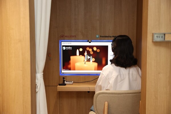 1인 전용 명상 공간 ‘H 카밍부스’. /사진=현대건설