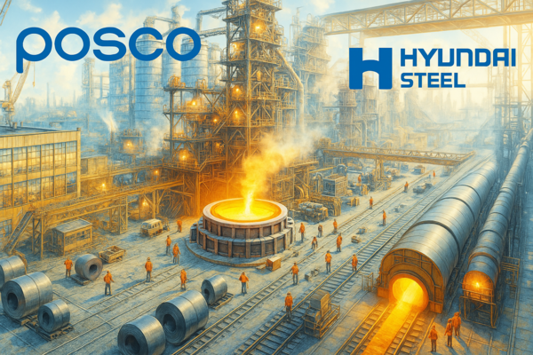 포스코가 최근 현대제철의 미국 루이지애나주 전기로 제철소 건설에 지분 투자를 검토 중인 것으로 알려졌다. /사진=인공지능 생성 이미지