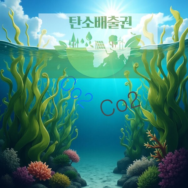 땡스카본은 논물을 관리하거나, 해초를 심는 등의 자연적 방법으로 탄소를 감축해, 탄소배출권을 기업에 제공하고 있다./인공지능생성이미지