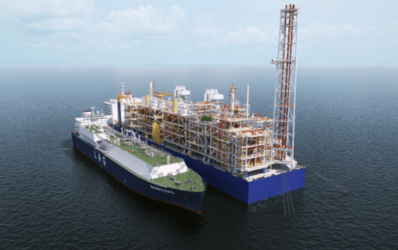 삼성중공업이 개발한 심해용 FLNG 표준모델 MLF-O 이미지. /사진=삼성중공업