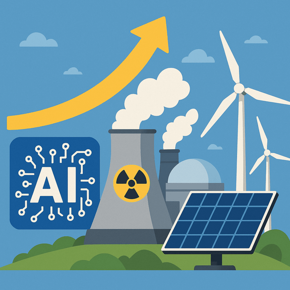 AI산업이 급성장하면서 전력 수급을 충족할 수 있는 원자력과 신재생에너지가 함께 주목 받고 있다./인공지능이미지 생성