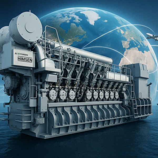 HD현대중공업이 선박용 엔진 시장의 절대강자 ‘힘센엔진’을 무기로 발전시장에 본격 진출한다. /인공지능 생성 이미지