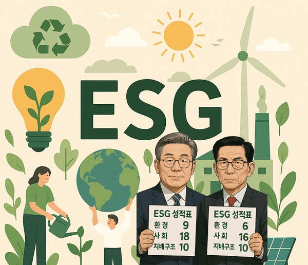 제21대 대통령선거 주요 후보들의 주요 공약을 ESG(환경·사회·거버넌스) 원칙으로 평가·분석했을 때 환경(E) 부문이 특히 취약한 것으로 나타났다./인공지능생성이미지