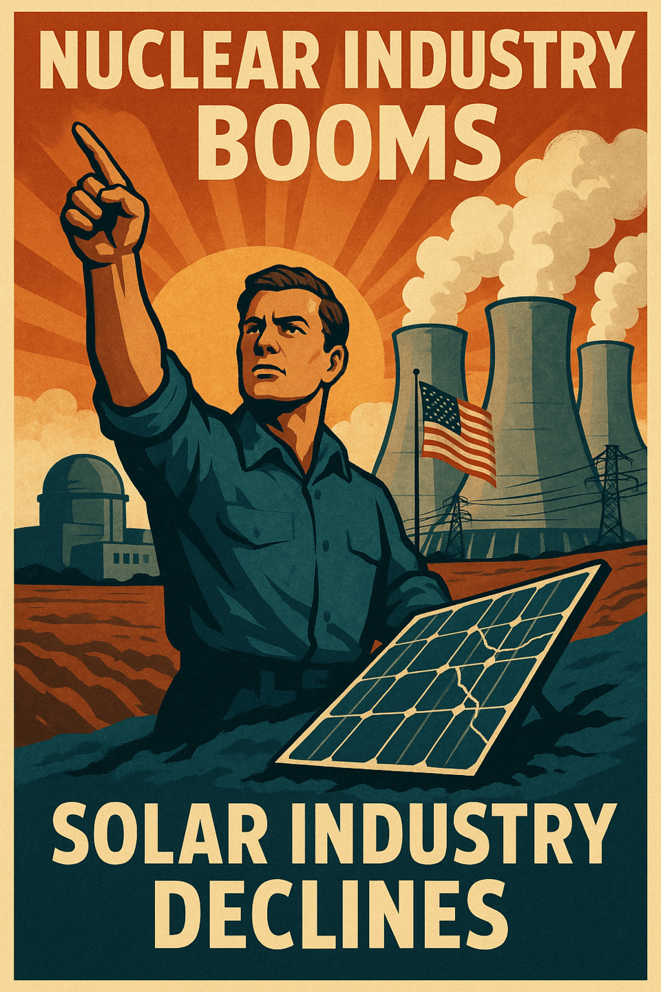 도널드 트럼프 미국 대통령이 원자력 산업 활성화 행정명령에 서명한 가운데 태양광 등 친환경 에너지에 적용하던 세제 혜택은 줄어들면서 희비가 엇갈리고 있다./인공지능 이미지 생성