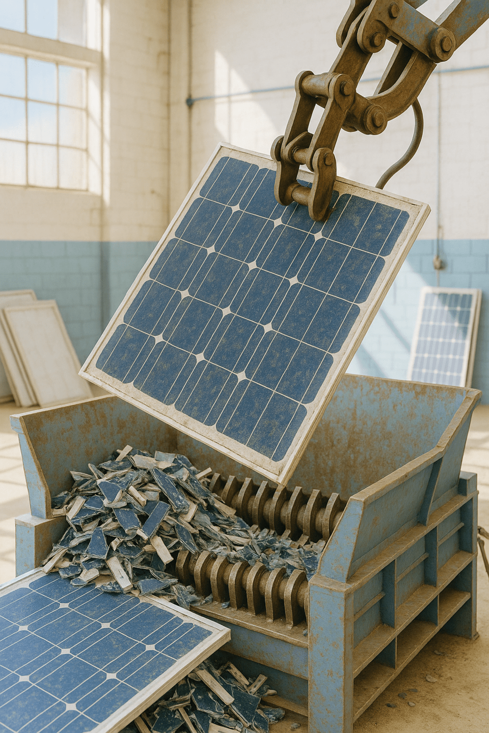 한화큐셀이 미국 내 태양광 모듈 재활용 시장에 진출한다./인공지능 이미지 생성