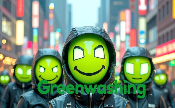 국내 주요 대기업들의 그린워싱(Greenwashing) 실태가 심각한 수준에 도달했다는 지적이 나오고 있다/인공지능 생성 이미지