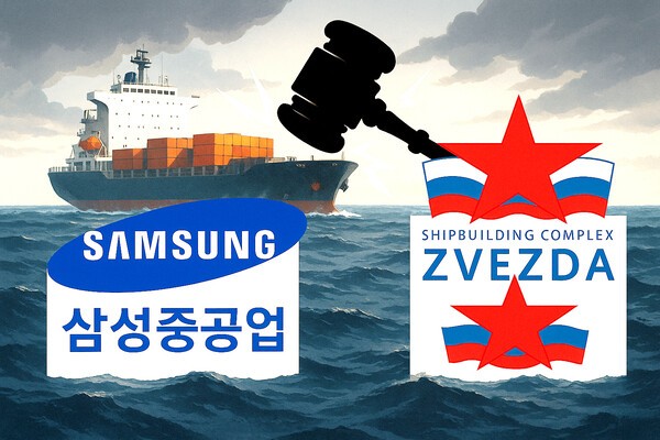 삼성중공업이 러시아 즈베즈다 조선소와의 초대형 선박 계약 해지를 두고 정면승부에 나섰다. /인공지능 생성 이미지