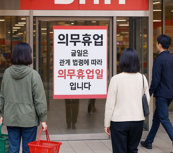 정부의 대형 마트 의무 휴업이 마트 입점 자영업자들의 생존권을 위협하고 있다는 주장이 나오고 있다. /인공지능생성 이미지