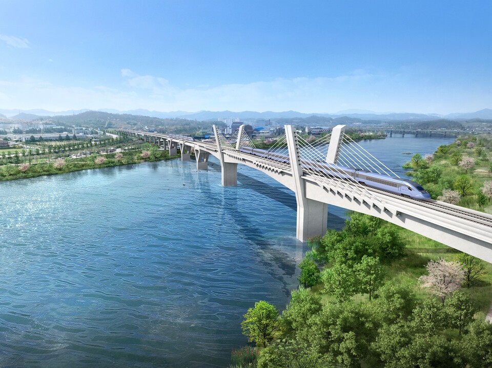 충북선 교량구간 조감도./HJ중공업 제공