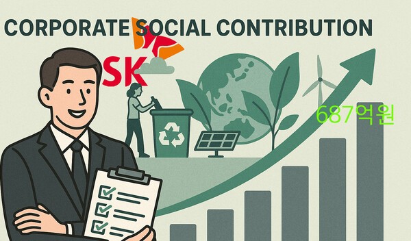 SK그룹이 2015년부터 운영해온 '사회성과인센티브'를 통해 총 412개 사회적 기업에 687억원의 현금 인센티브를 지급한 것으로 나타났다./인공지능 생성 이미지, 그래픽=그린포스트코리아