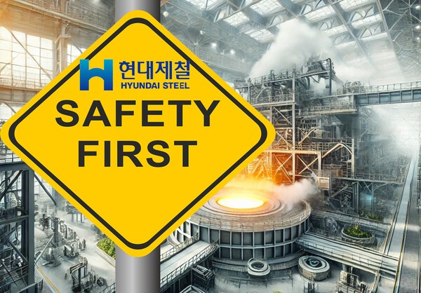 현대제철이 기록적인 폭염 속에서도 ‘안전한 100년 제철소’ 구축을 위해 자회사·협력사와 함께  안전 강화에 나섰다./인공지능 생성 이미지, 그래픽=그린포스트코리아