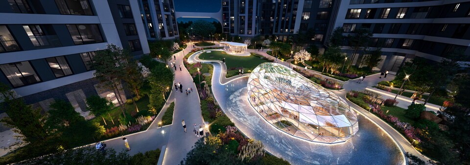 래미안 루미원 아트리움 지상 이미지./삼성물산 제공