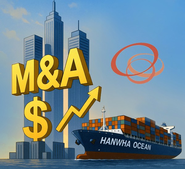 한화그룹의 한화오션(옛 대우조선해양) 인수가 국내 대기업 인수합병(M&A) 성공 사례 중 압도적 1위로 입증되면서 조선업계가 들썩이고 있다./인공지능 생성 이미지