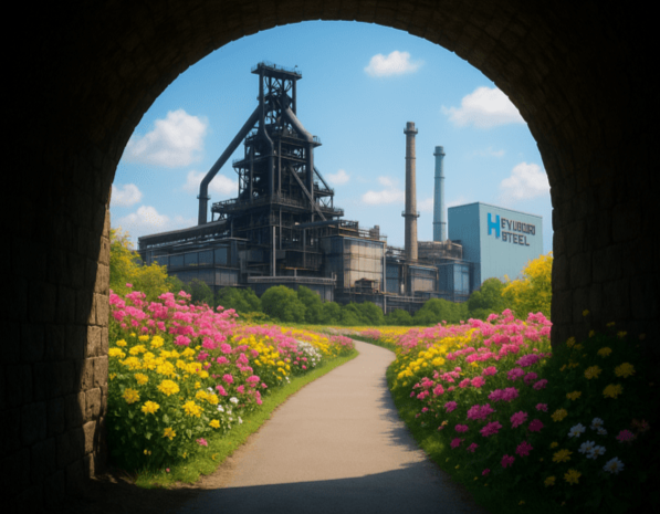 현대제철이 올해 하반기 실적 턴어라운드(개선)에 대한 강력한 기대감을 모으고 있다. 2분기 흑자 전환을 시작으로 3분기 영업이익 1290억원, 4분기 1580억원으로 급증이 예상되는 가운데 중국의 철강 감산 정책과 정부의 반덤핑 관세 부과 효과가 본격화되고 있다./인공지능 생성 이미지