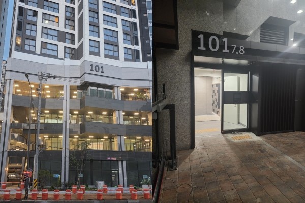 4층에만 배치된 에어컨 실외기 모습. 해딩 구역으로 가려면 주거용 보안문(오론쪽 사진)을 통과해아 한다./ 장은진 기자 