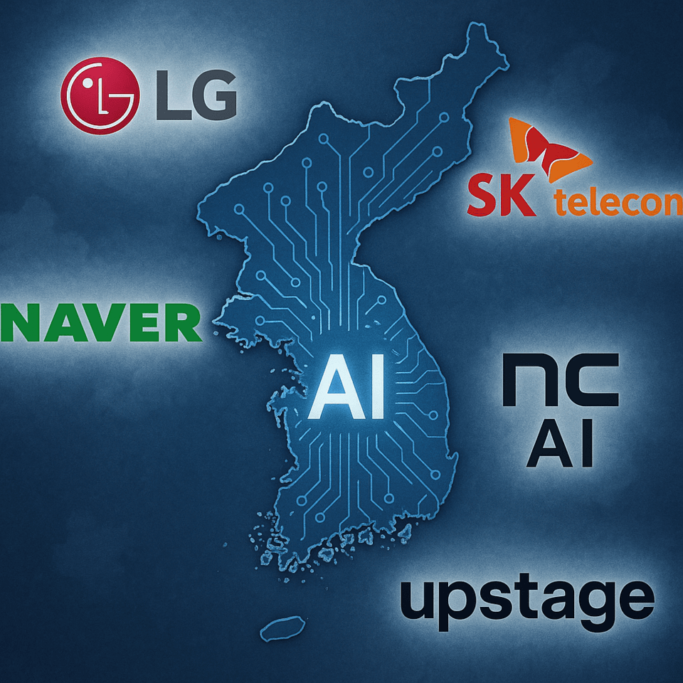 AI 3대 강국이라는 목표 달성을 위해 '독자 AI 파운데이션 모델 개발 사업' 최종 5개 팀으로 선정된 기업들. /인공지능 생성 이미지