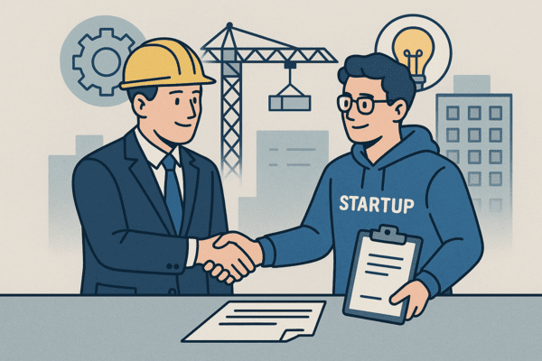 대형 건설사들이 신기술 확보를 위해 스타트업과 협업을 확대하는 등 ‘기술 동맹’에 나서고 있다./인공지능 이미지 생성