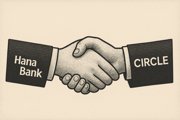 하나은행이 미 달러화 기반 스테이블코인, 유에스디코인(USDC)을 발행하는 서클(Circle)과 손을 잡았다./인공지능 생성 이미지