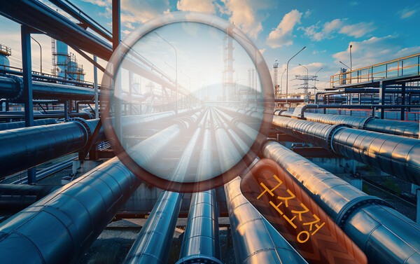 이재명 대통령이 석유화학 사업 재편을 공식 언급하면서 정부가 석화산업 구조조정을 위한 고강도 대책을 내놓을 전망이다./그린포스트코리아 그래픽, 인공지능 생성 이미지