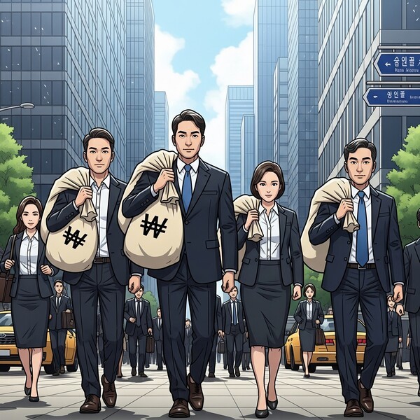 올해 전반적인 경기 침체 속에서도 금융업계가 호실적을 거두면서, 임직원의 급여 수준도 많이 오른 것으로 나타났다./인공지능 생성 이미지