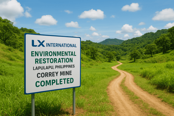 LX인터내셔널은 필리핀 라푸라푸 구리 광산의 환경복구 작업을 완료하고 현지 정부로부터 공식 인증을 받았다./인공지능 생성 이미지