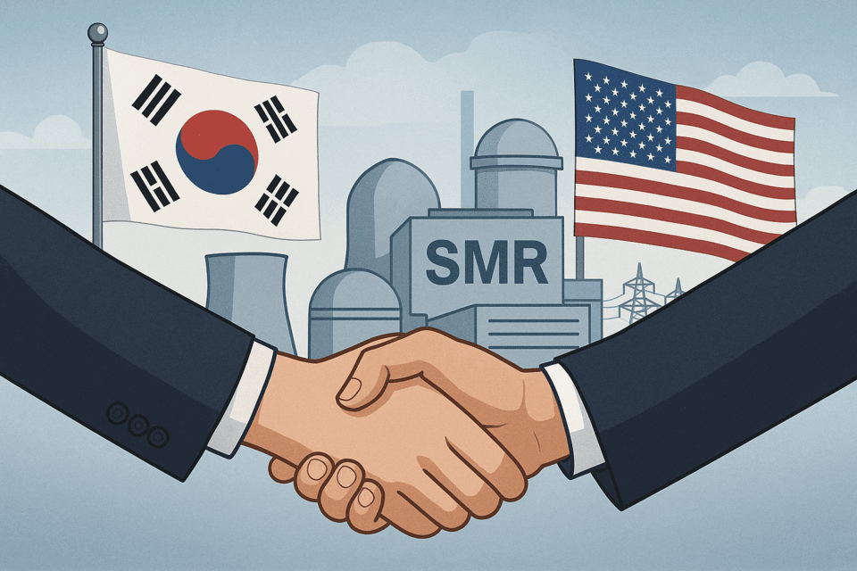 한미정상회담에서 원전 분야에 양국 간 전략적 협력 강화를 강조한 가운데 양국 기업이 업무협약을 맺으며 원전산업의 중요도가 올라가고 있다./인공지능 이미지 생성