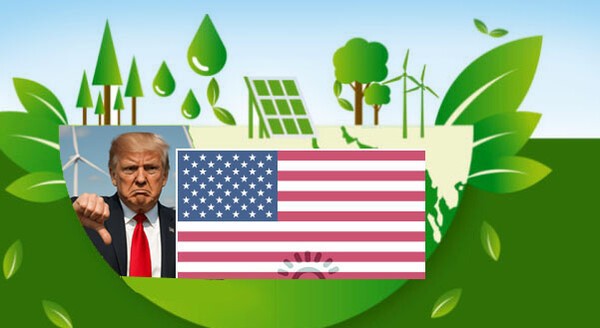 도널드 트럼프 미국 대통령의 반 신재생에너지 태도에도 불구하고, 미국의 태양광 및 풍력 발전은 지속적으로 확대될 것으로 예상되고 있다./그래픽=그린포스트코리아, 이미지=픽사베이