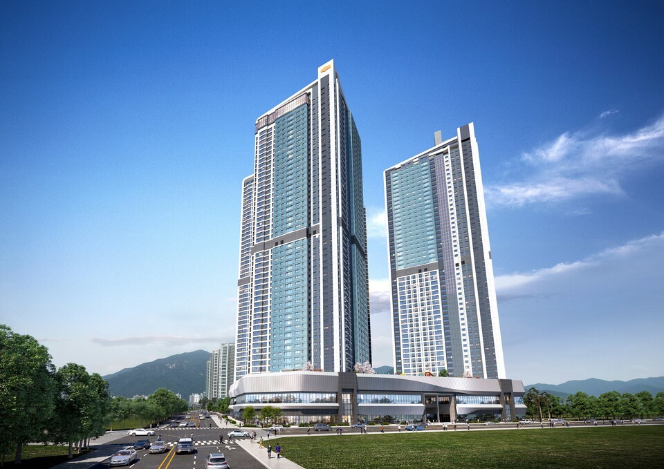 e편한세상 삼천포 오션프라임 투시도./DL이앤씨 제공